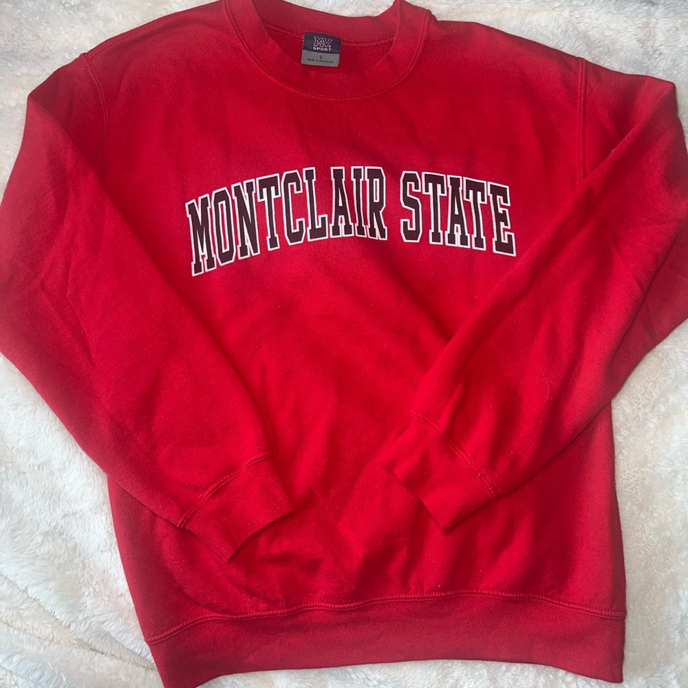Red long sleeved crew neck